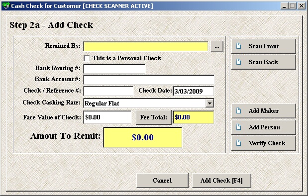 cash check fp cs 5